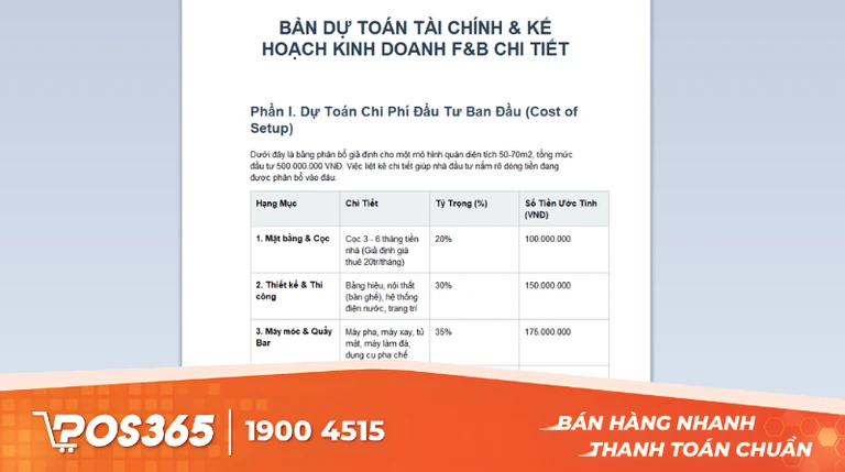 Mẫu kế hoạch kinh doanh chi tiết cho Qu&aacute;n Cafe, Tr&agrave; Sữa