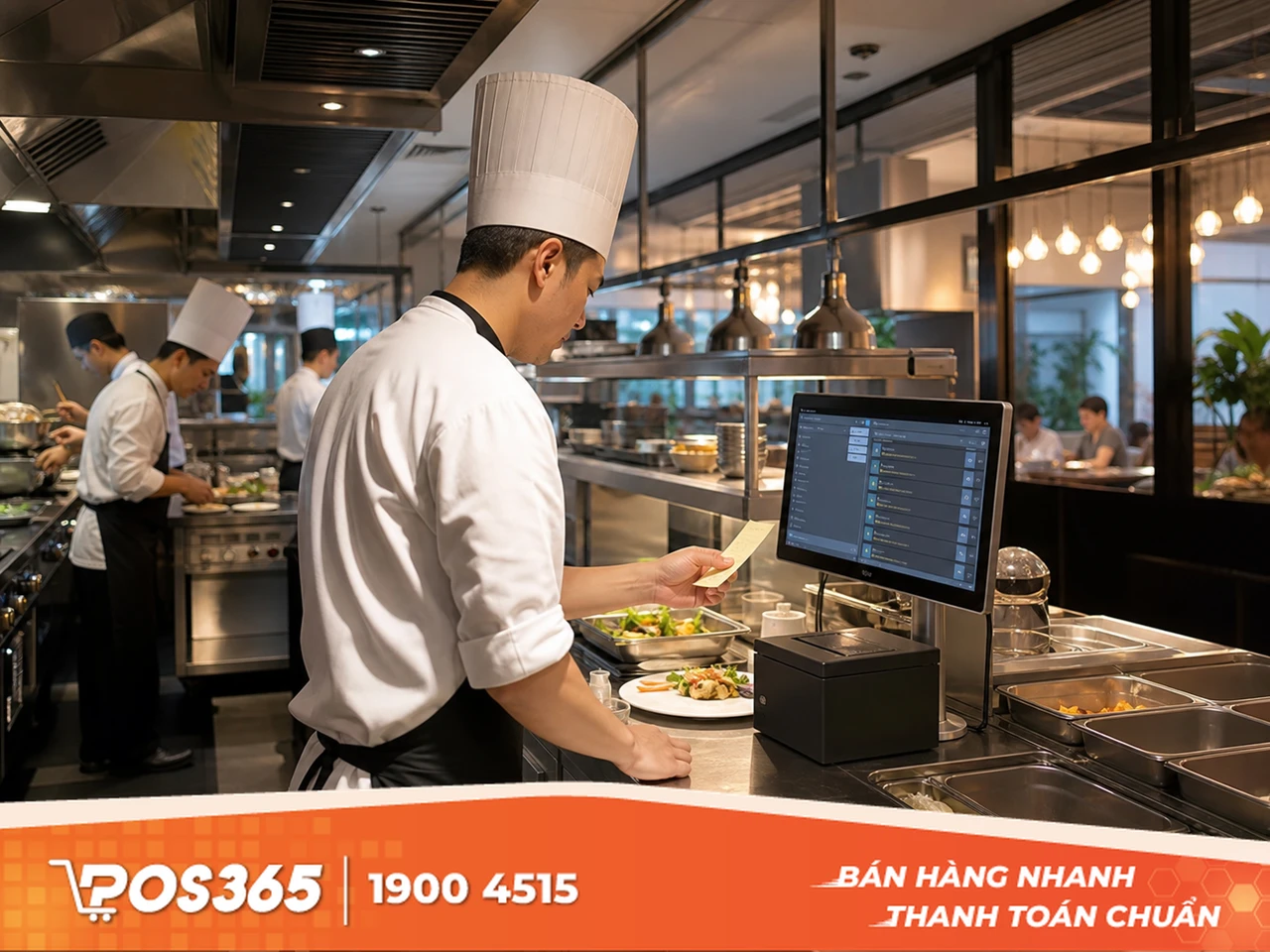 Máy in mạng LAN và màn hình bếp