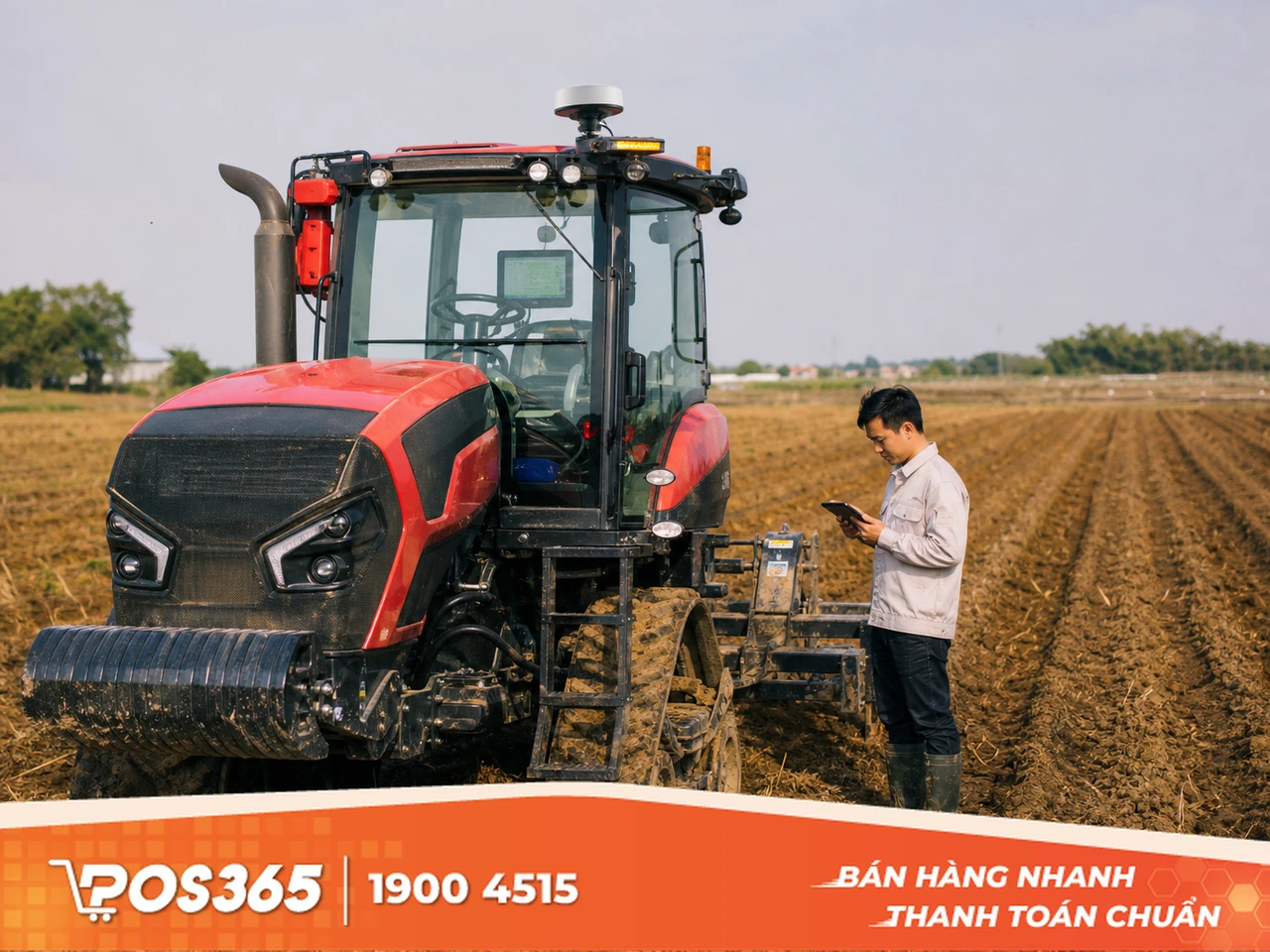 Máy kéo tự hành tích hợp GPS và AI