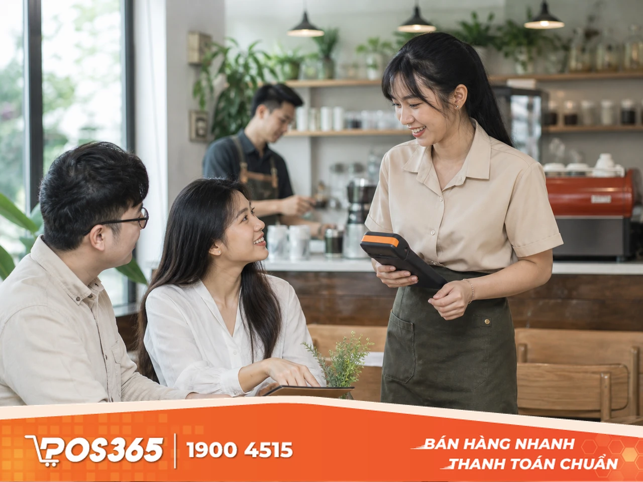 Máy POS cầm tay Sunmi V1S cho quán cafe vừa và nhỏ