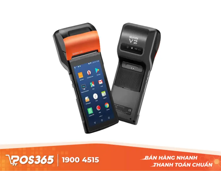 M&aacute;y POS cầm tay Sunmi V2 - thiết bị b&aacute;n h&agrave;ng All-in-one chạy Android