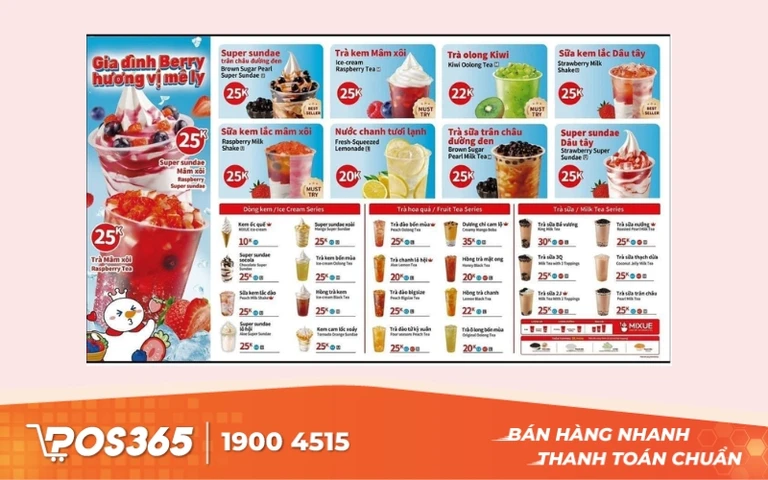 Menu đa dạng, chất lượng