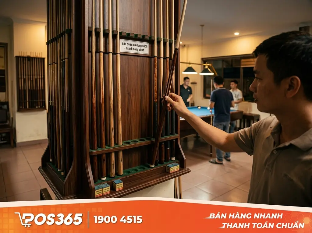 Mẹo gác cơ bida đúng kỹ thuật giúp phòng tránh cong vênh hiệu quả