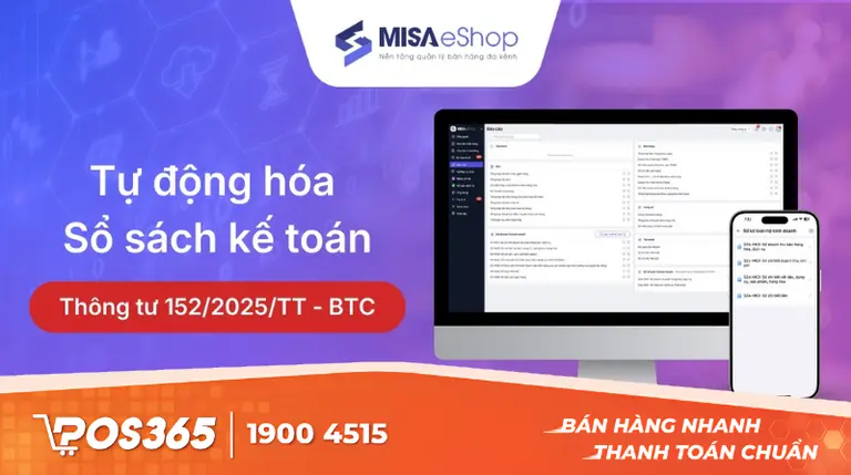 MISA eShop - Quản lý đồng bộ doanh thu và sổ sách kế toán