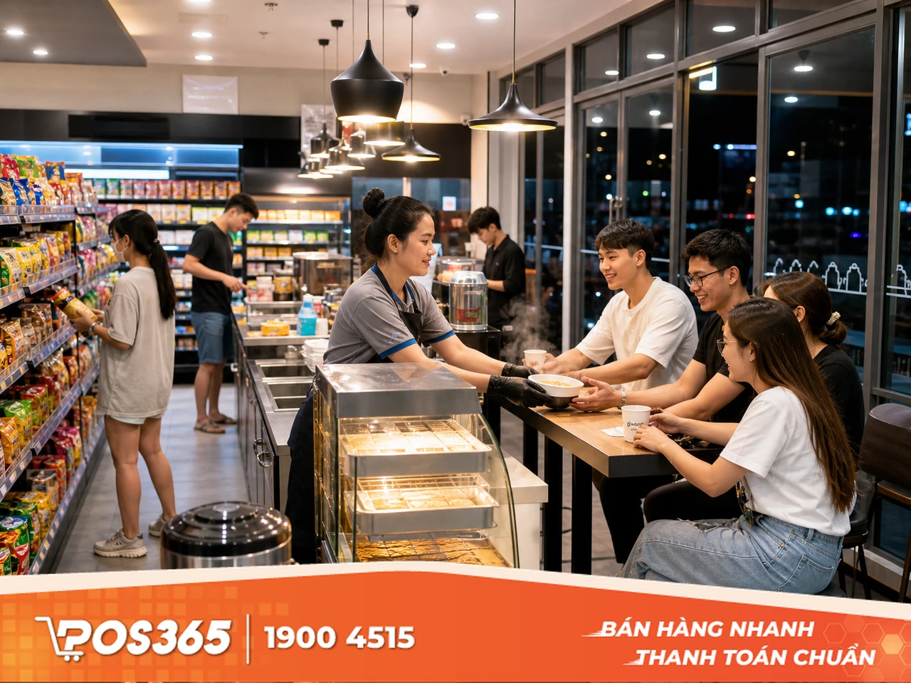 Mô hình 24/7 kết hợp thức ăn nhanh tại chỗ