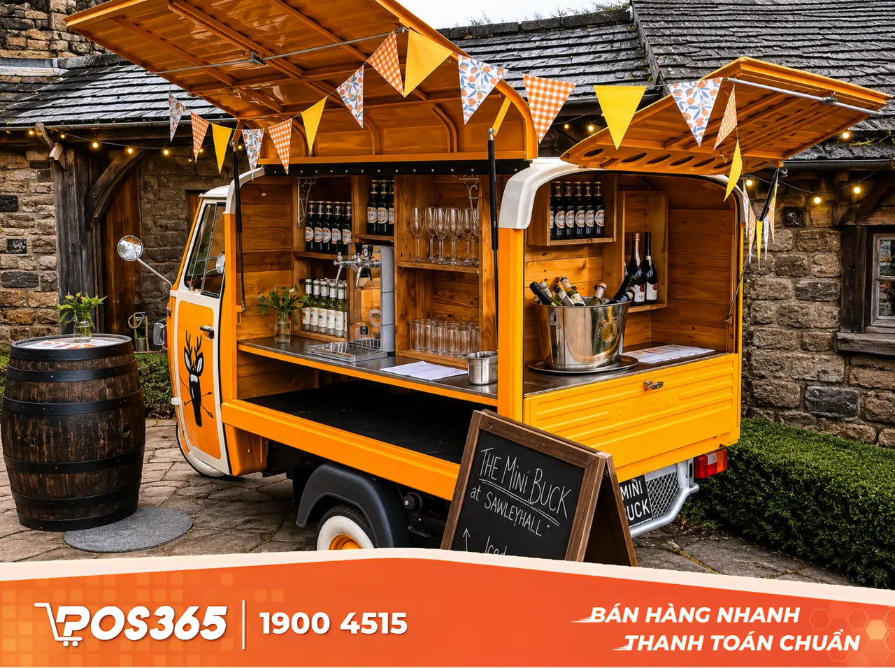 Mô hình F&B Take-away (Xe đẩy cà phê, đồ ăn vặt)