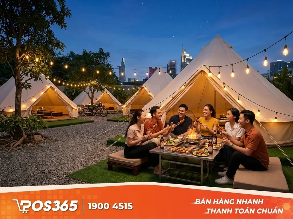 M&ocirc; h&igrave;nh qu&aacute;n nhậu Lều trại (Glamping)