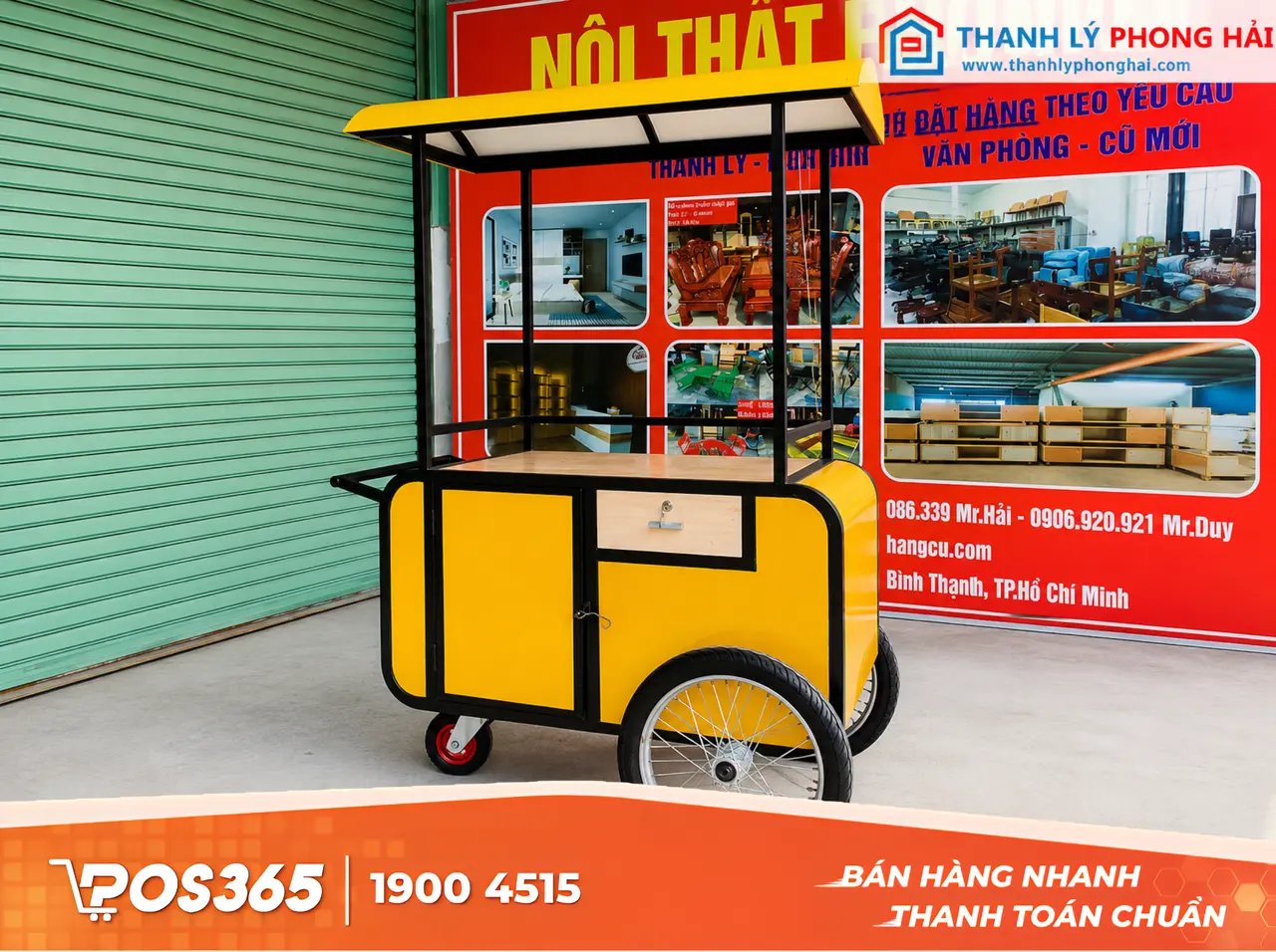 Mô hình xe đẩy (Take-away) trước cổng trường, chợ