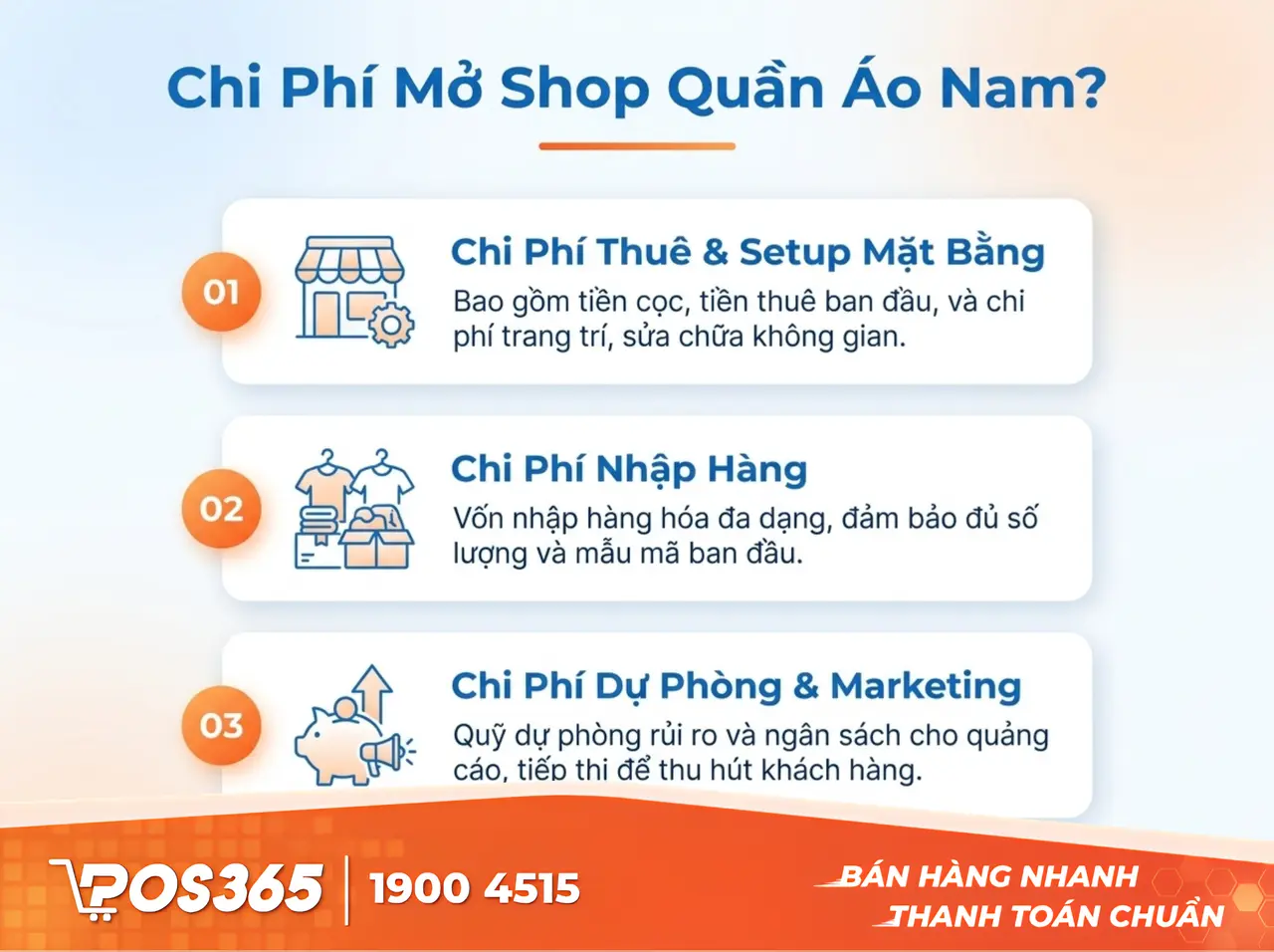 Mở shop quần áo nam cần chuẩn bị bao nhiêu vốn?