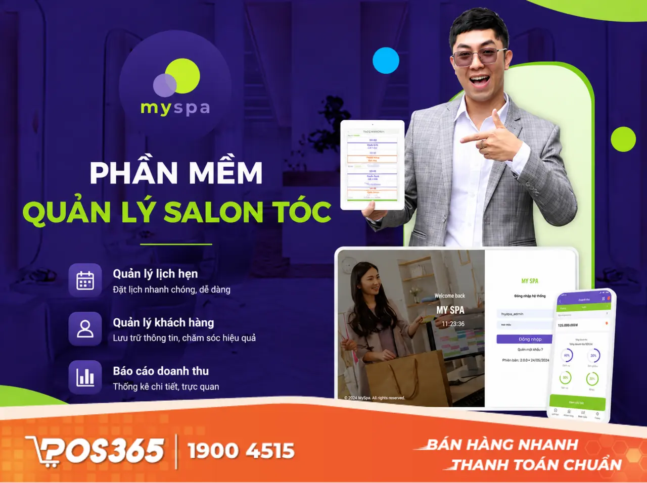 Myspa là phần mềm quản lý tiệm tóc chuyên nghiệp