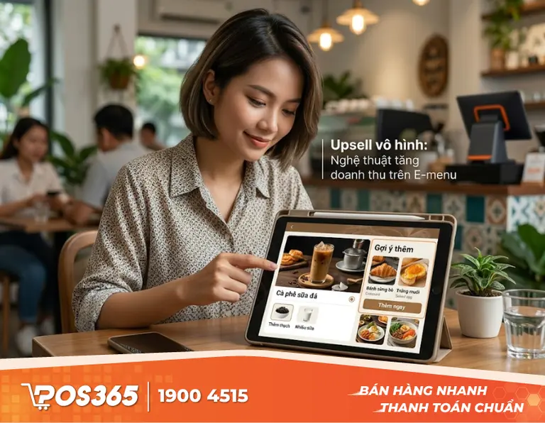 Nghệ thuật đẩy doanh thu (Upsell) vô hình trên màn hình E-menu