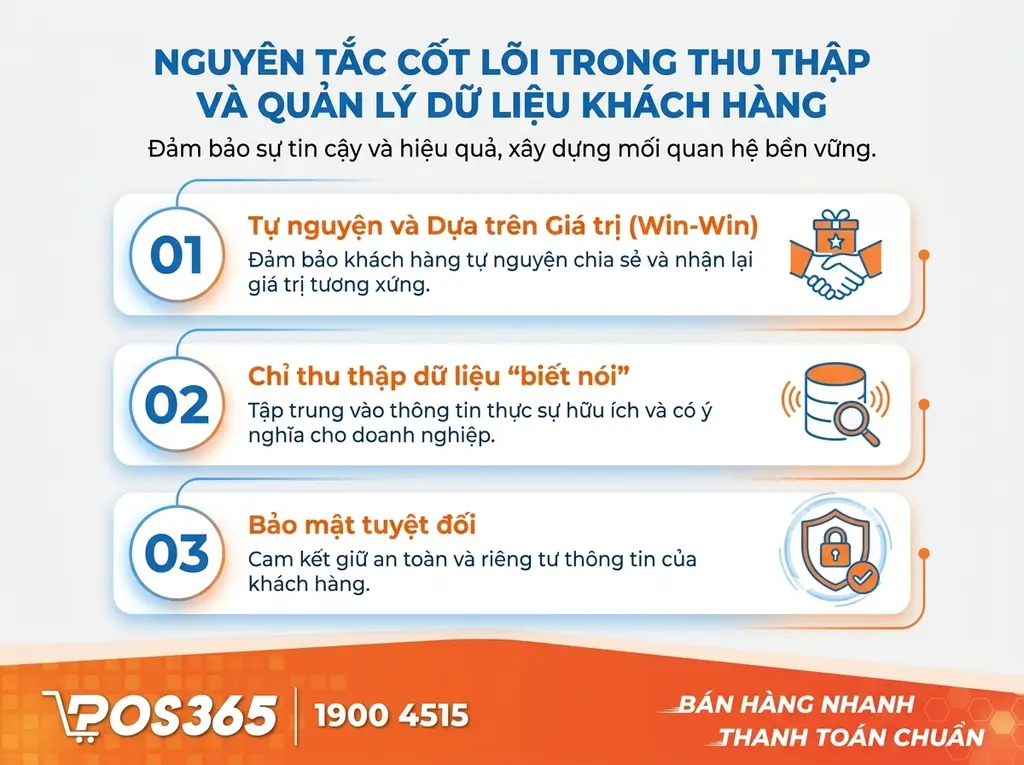 Những nguy&ecirc;n tắc cốt l&otilde;i khi thu thập v&agrave; quản l&yacute; data kh&aacute;ch h&agrave;ng