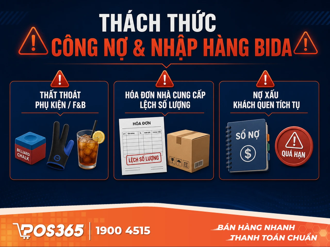 Những th&aacute;ch thức cốt tử khi quản l&yacute; c&ocirc;ng nợ v&agrave; nhập h&agrave;ng qu&aacute;n bida