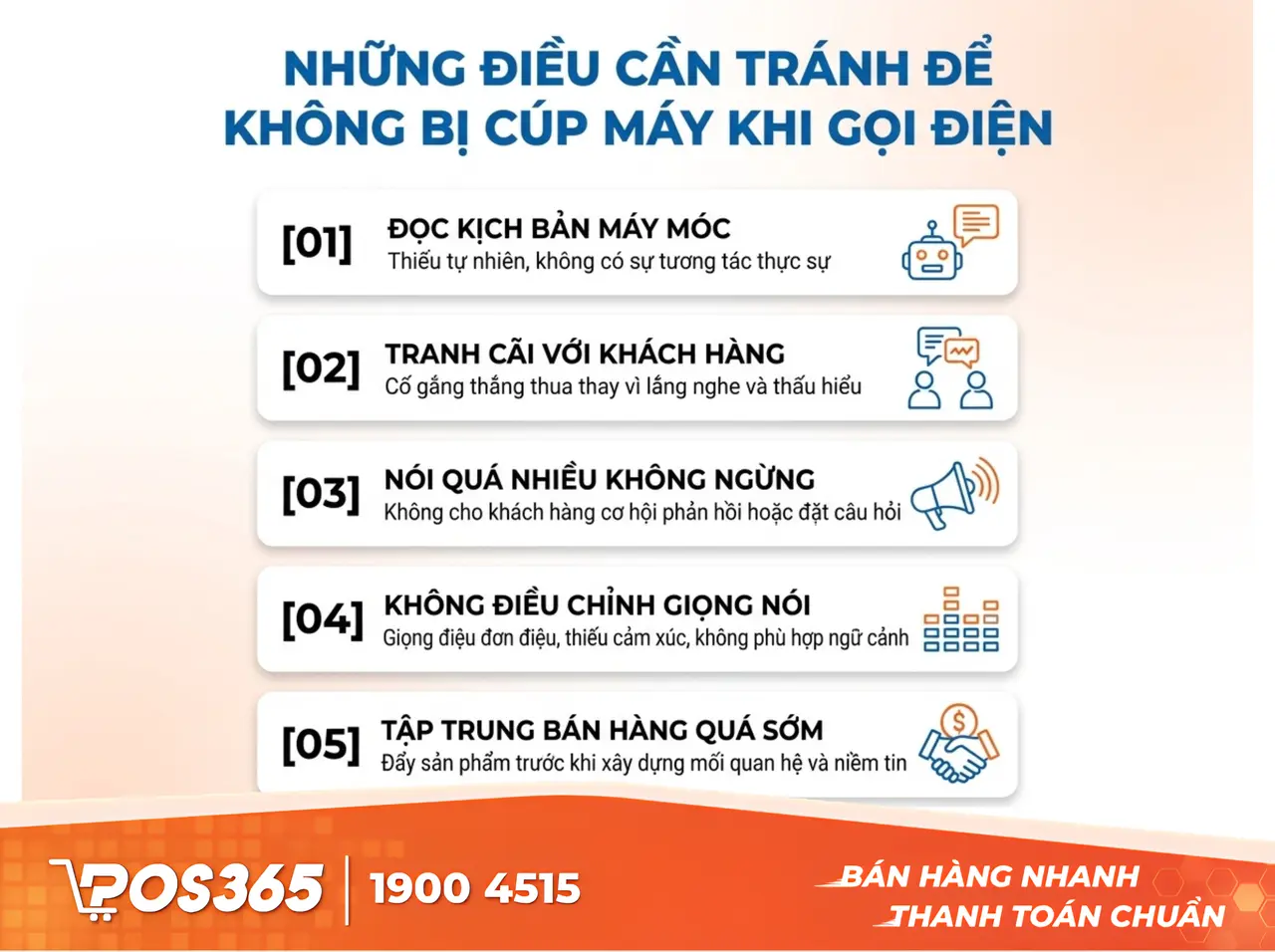 Những "tối kỵ" cần tránh để không bị gác máy ngang