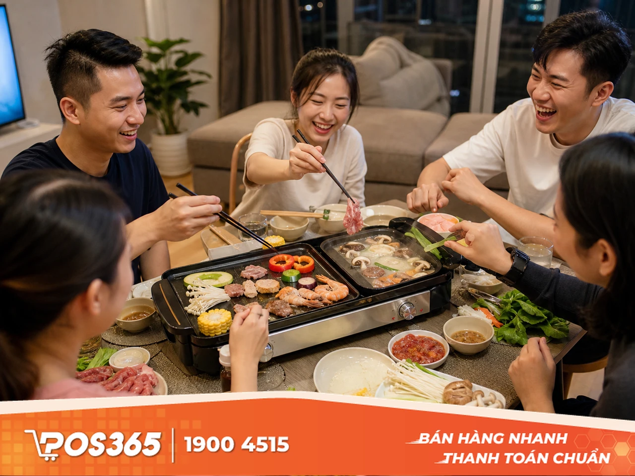 Nồi lẩu nướng đa năng tiện lợi