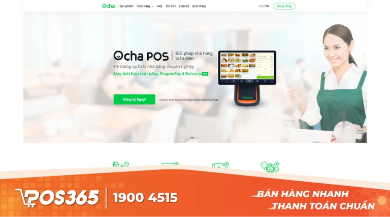 Ocha POS - Phần mềm bán hàng kết hợp thiết bị phần cứng