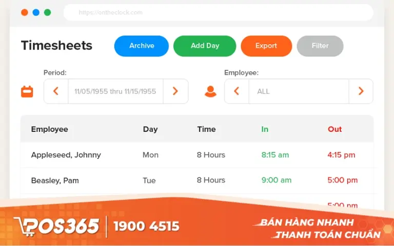 OnTheClock - Phần mềm chấm công dễ sử dụng, giá hợp lý