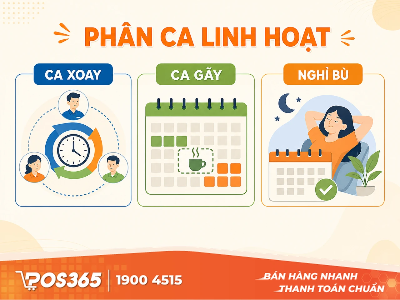 Ph&acirc;n chia ca l&agrave;m việc linh hoạt, tr&aacute;nh vắt kiệt sức lao động