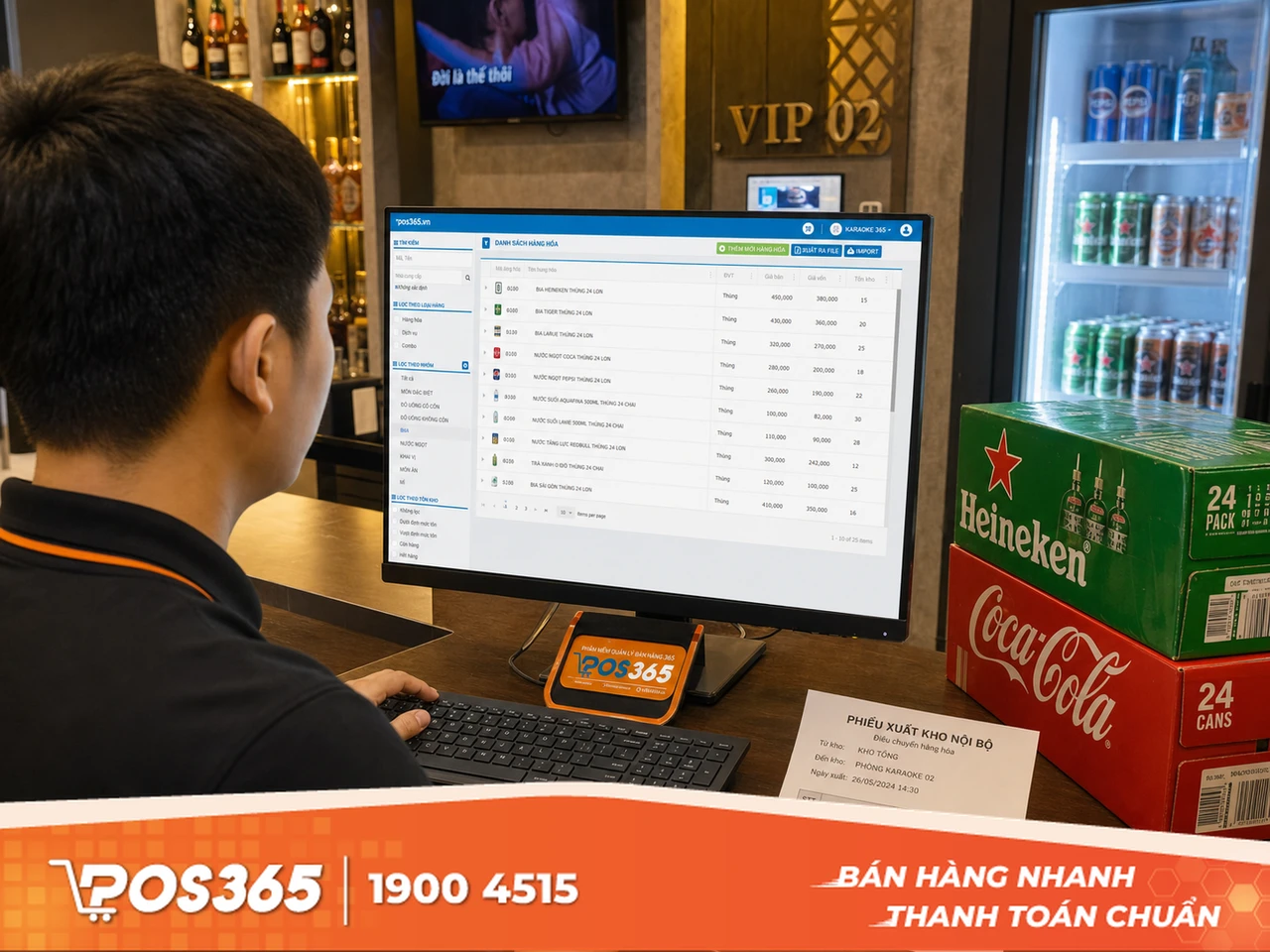 Ph&acirc;n kho tủ m&aacute;t ph&ograve;ng h&aacute;t v&agrave; lập phiếu xuất kho nội bộ