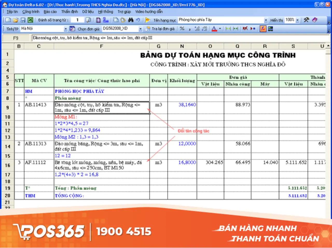 Phần mềm dự toán Delta - Lựa chọn cho dự án lớn