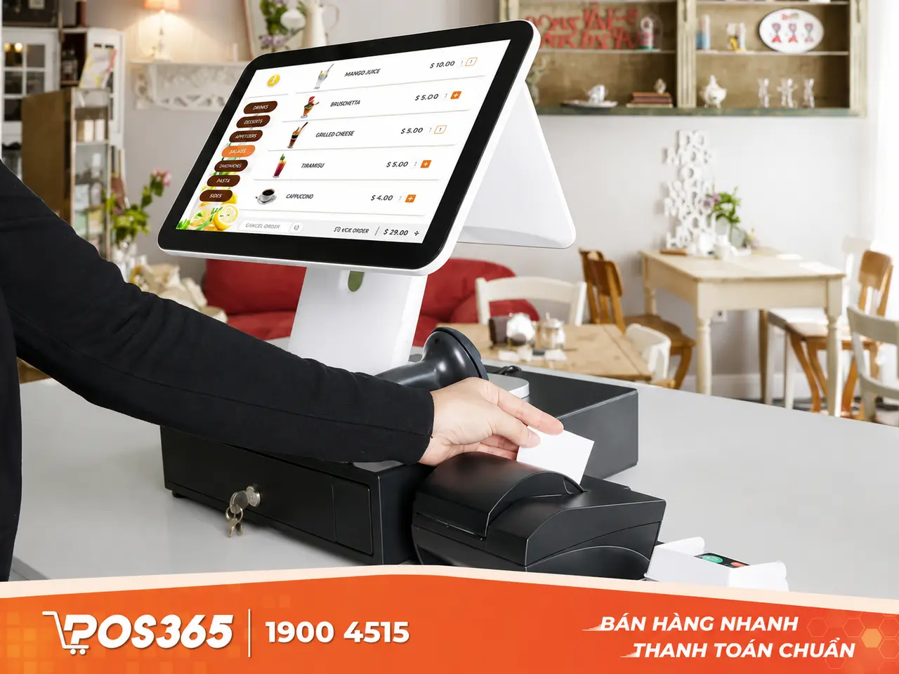 Phần mềm POS in hóa đơn và kết nối thiết bị nhanh chóng