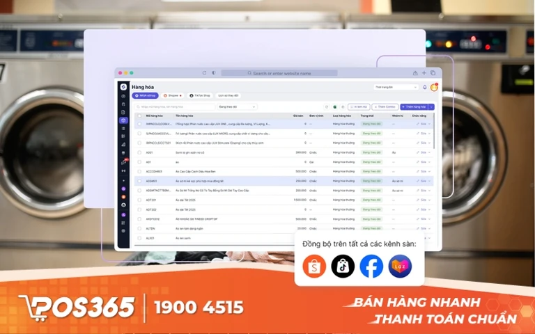 Phần mềm quản l&yacute; cửa h&agrave;ng giặt l&agrave; MISA eShop