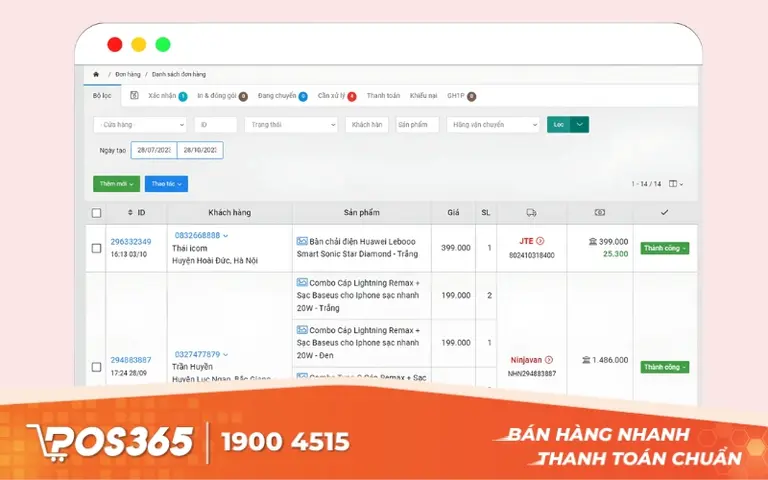 Phần mềm quản lý đơn hàng Nhanh.vn