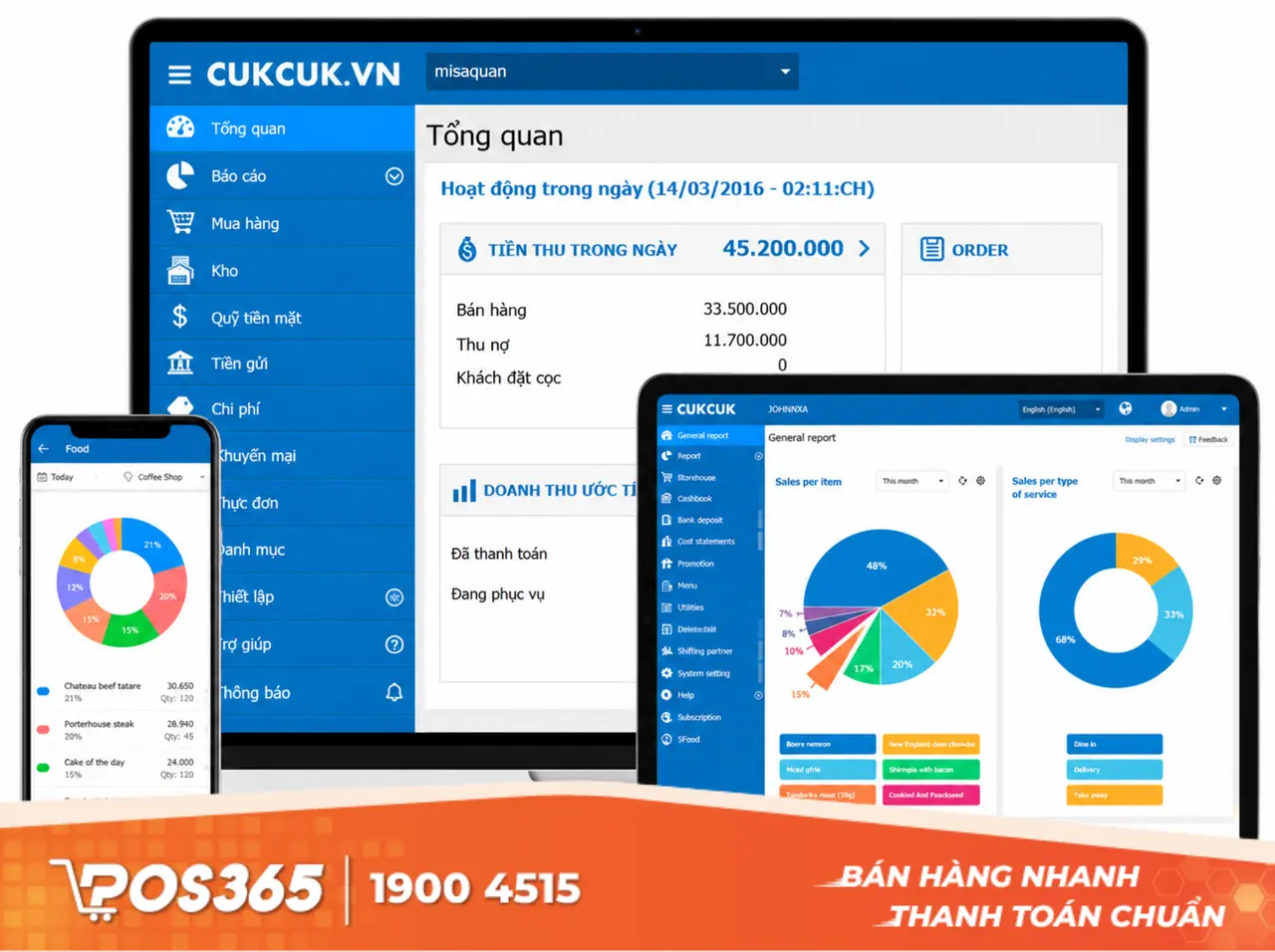 Phần mềm quản lý quán bar CukCuk