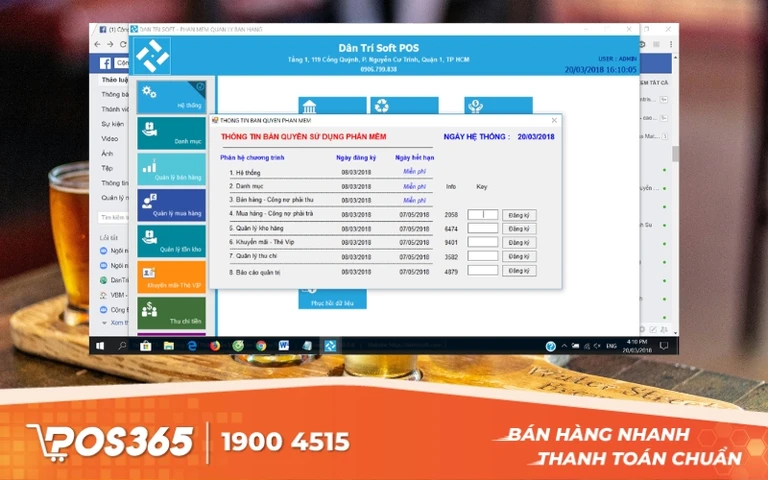 Phần mềm quản l&yacute; qu&aacute;n nhậu miễn ph&iacute; Dantrisoft