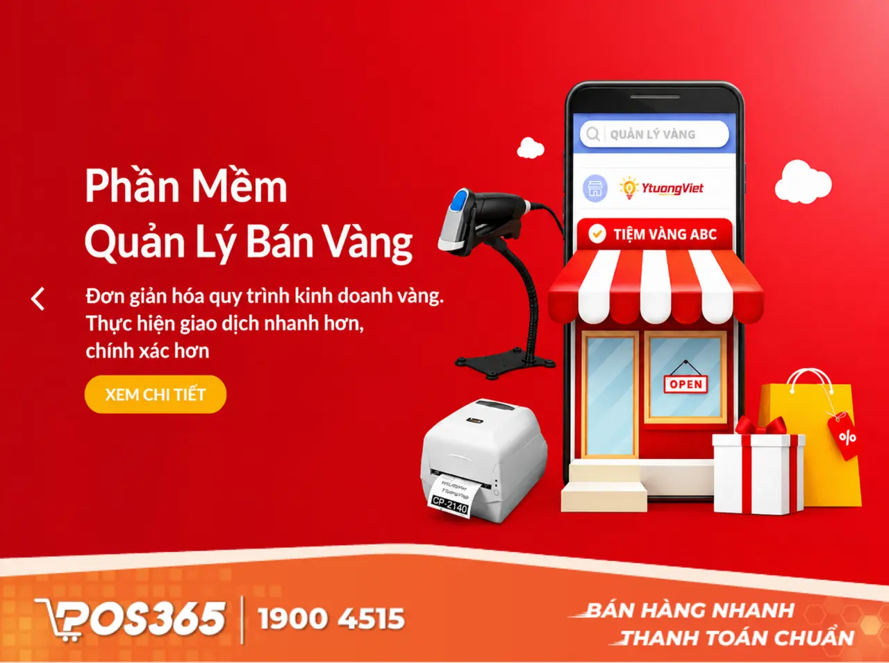 Phần mềm quản lý vàng bạc Ý Tưởng Việt