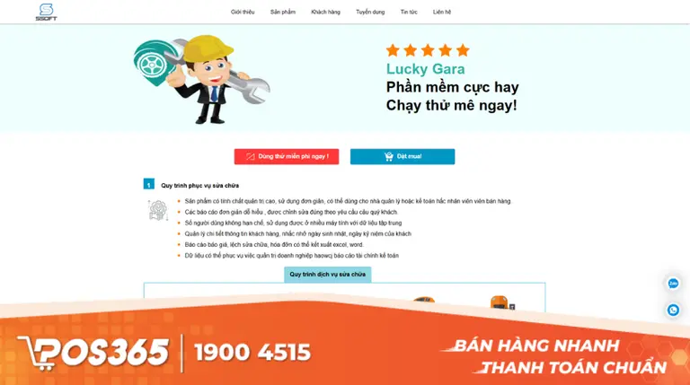 Phần mềm quản lý xe máy, ô tô Lucky Gara