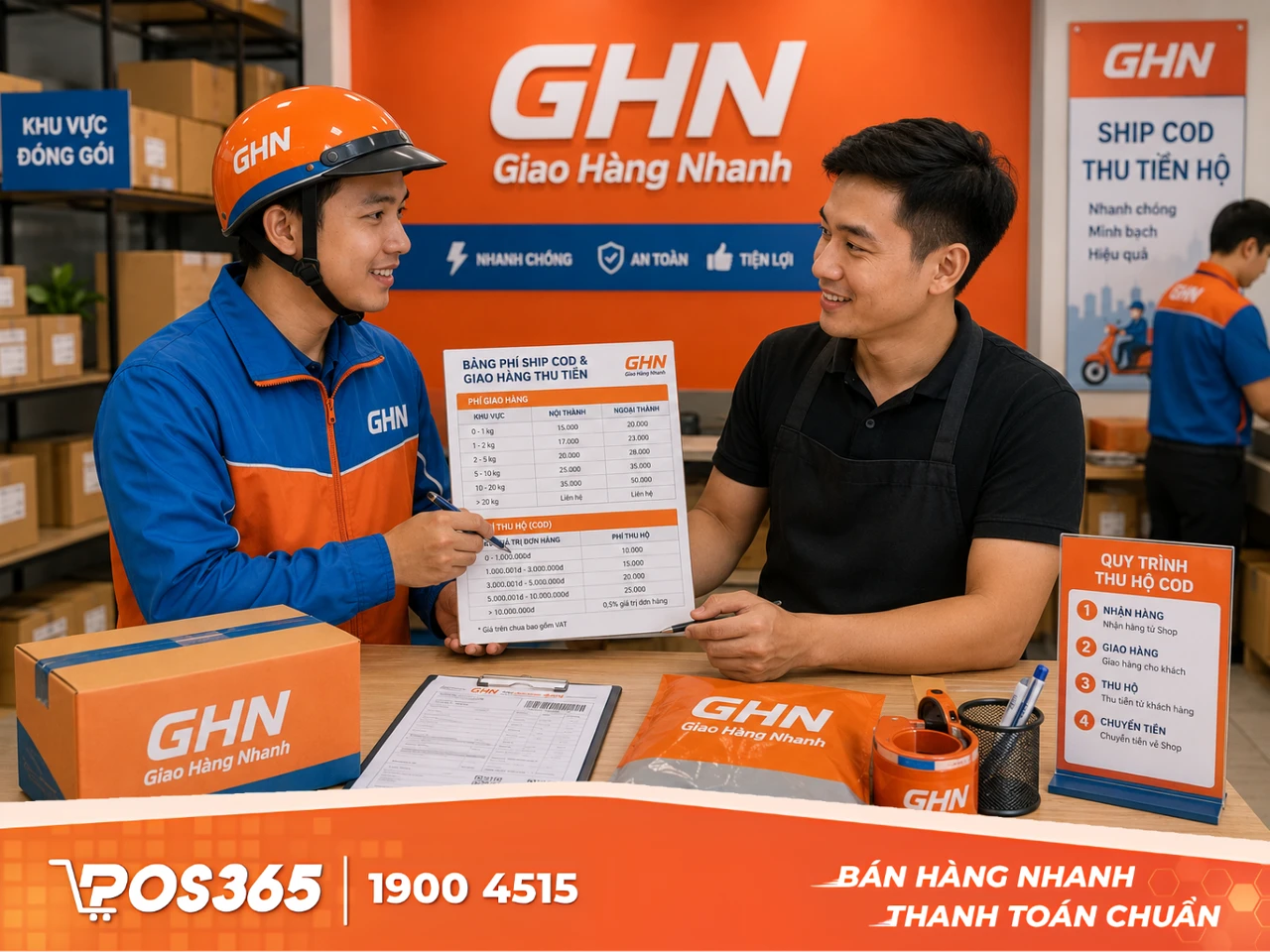 Ph&iacute; ship COD v&agrave; giao h&agrave;ng thu tiền Giao H&agrave;ng Nhanh (GHN) 