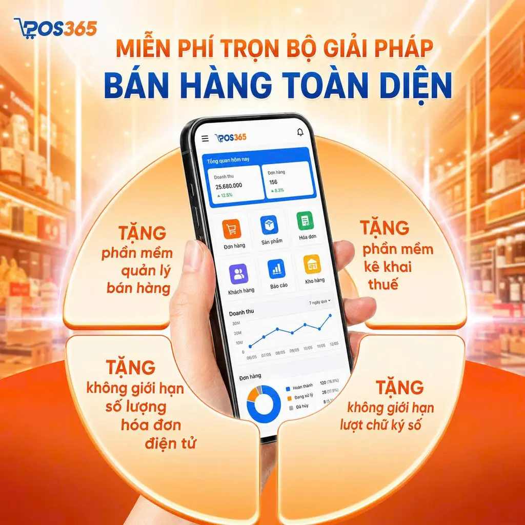 POS365 miễn phí phần mềm quản lý quán cafe, trà sữa đến 2028