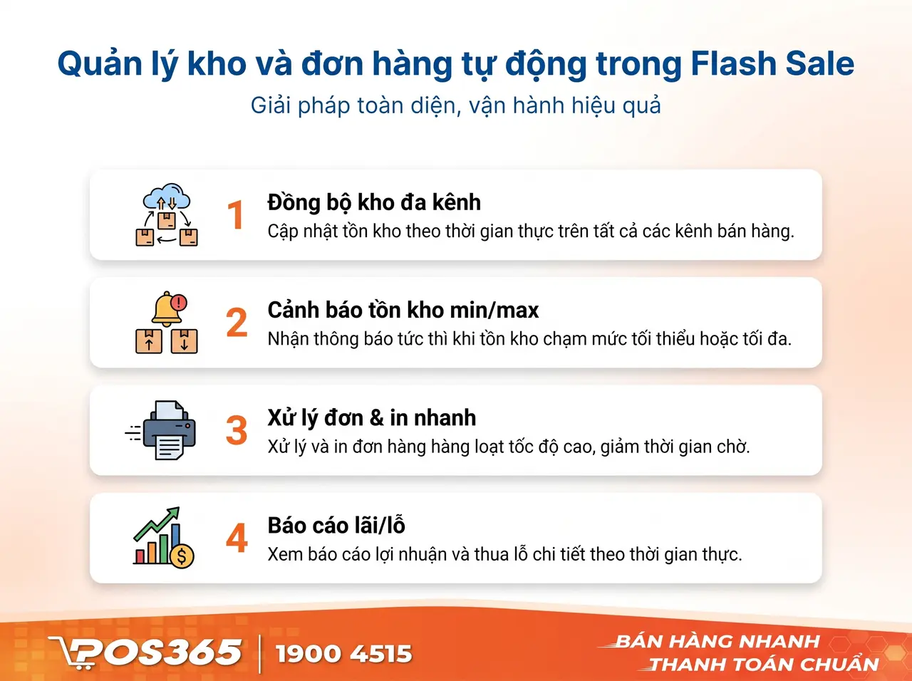 Quản lý kho & đơn hàng mùa Flash Sale tự động hóa
