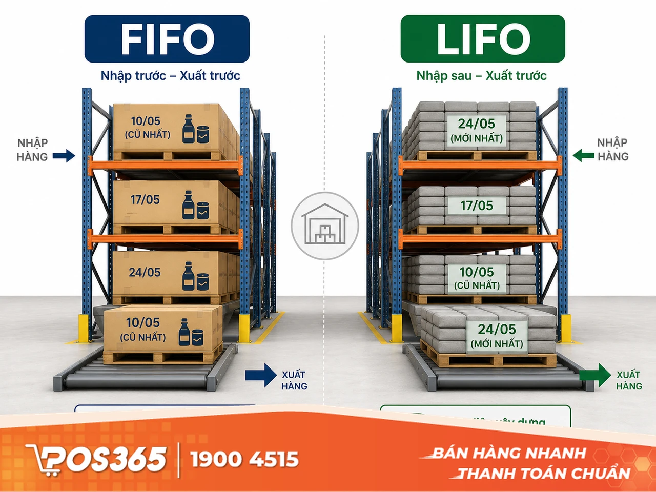 Quản l&yacute; kho theo phương ph&aacute;p FIFO, LIFO