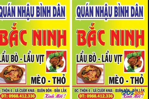 Mẫu bảng hiệu quán nhậu bình dân