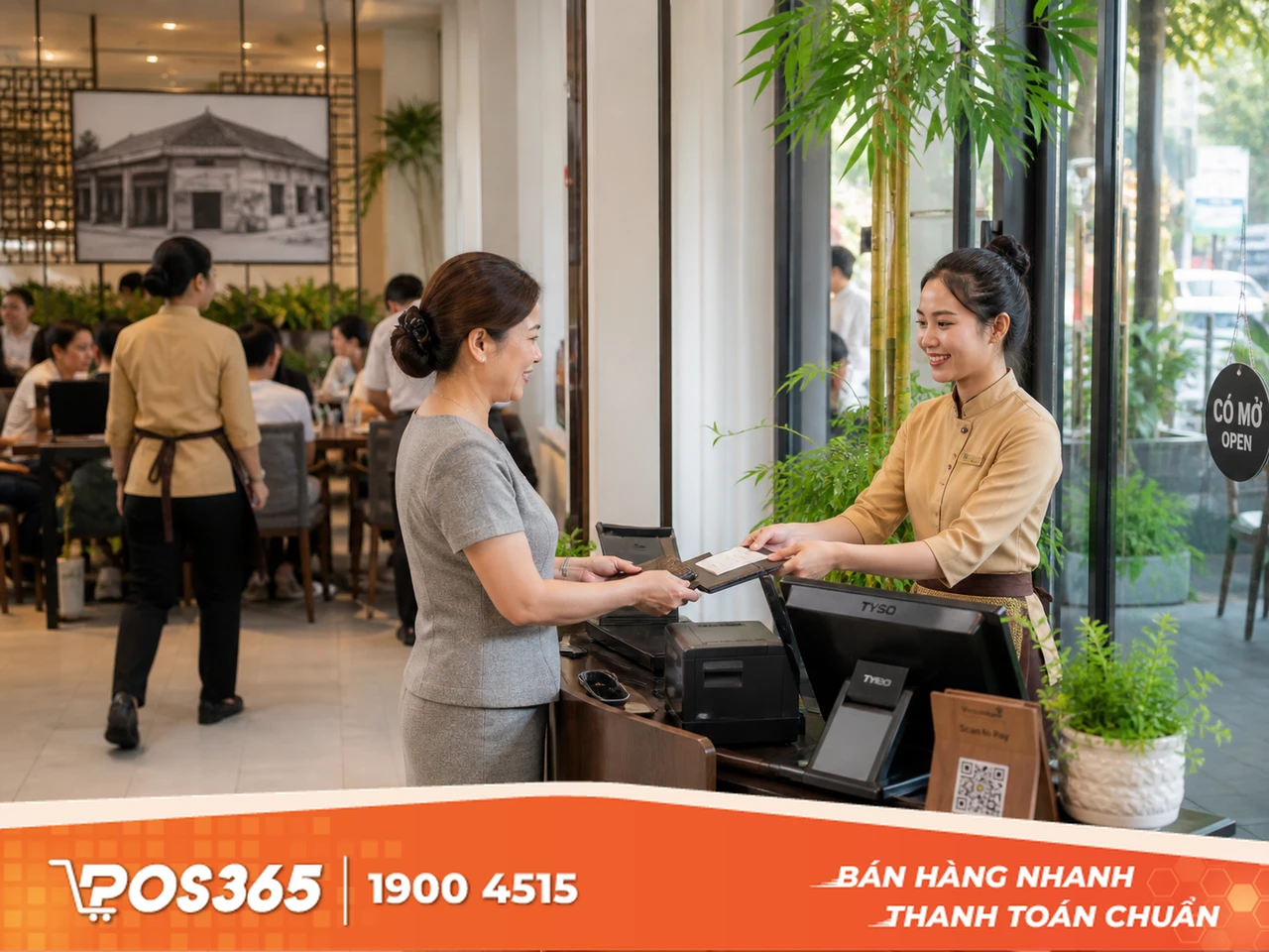 Quầy t&iacute;nh tiền nh&agrave; h&agrave;ng, qu&aacute;n ăn