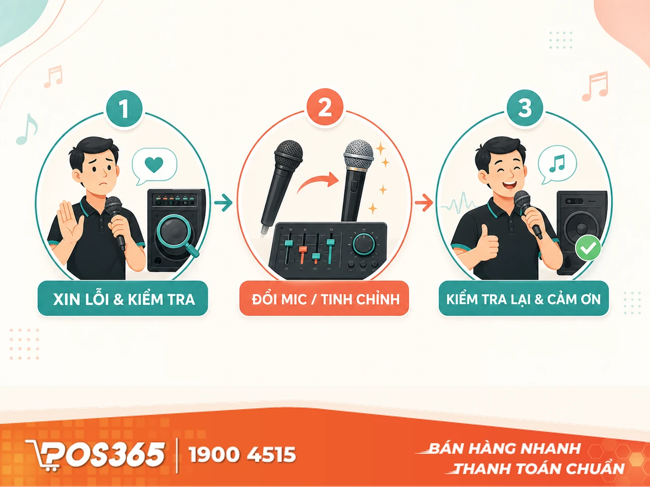 Quy trình 3 bước xử lý nhanh sự cố mic hỏng, âm thanh rè tại phòng
