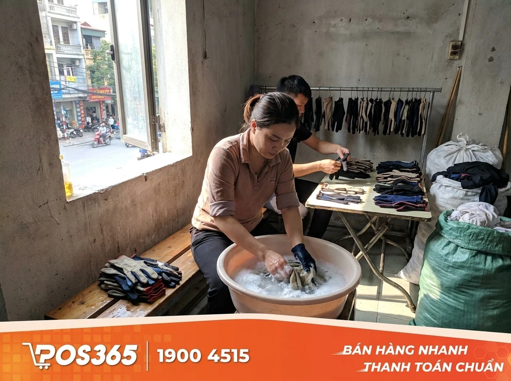 Quy tr&igrave;nh giặt v&agrave; ph&acirc;n loại bao tay bida t&aacute;i sử dụng