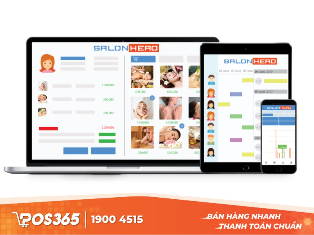 Phần mềm quản lý tiệm tóc Salon Hero