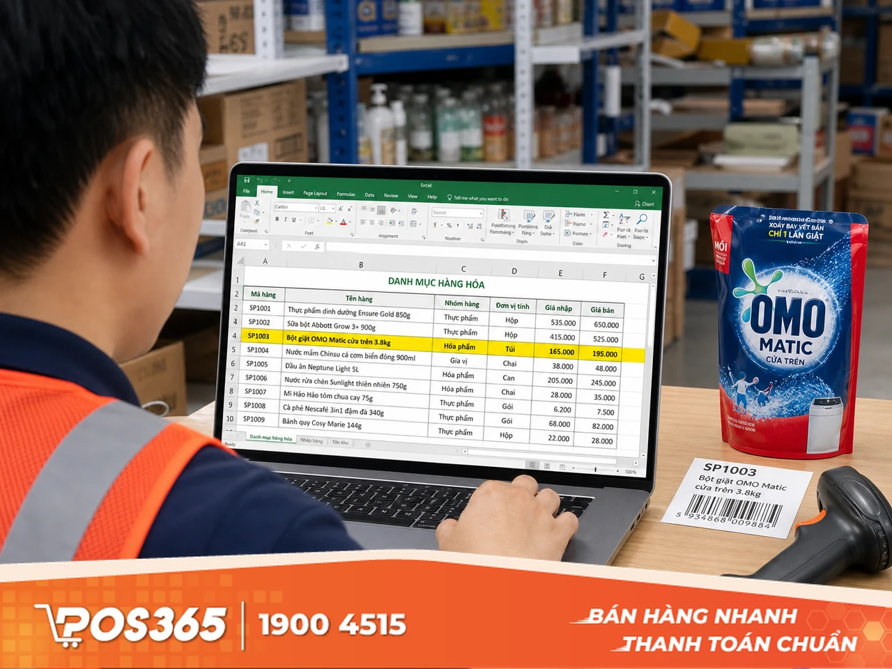 Sheet Danh mục hàng hóa (Lưu trữ thông tin gốc)