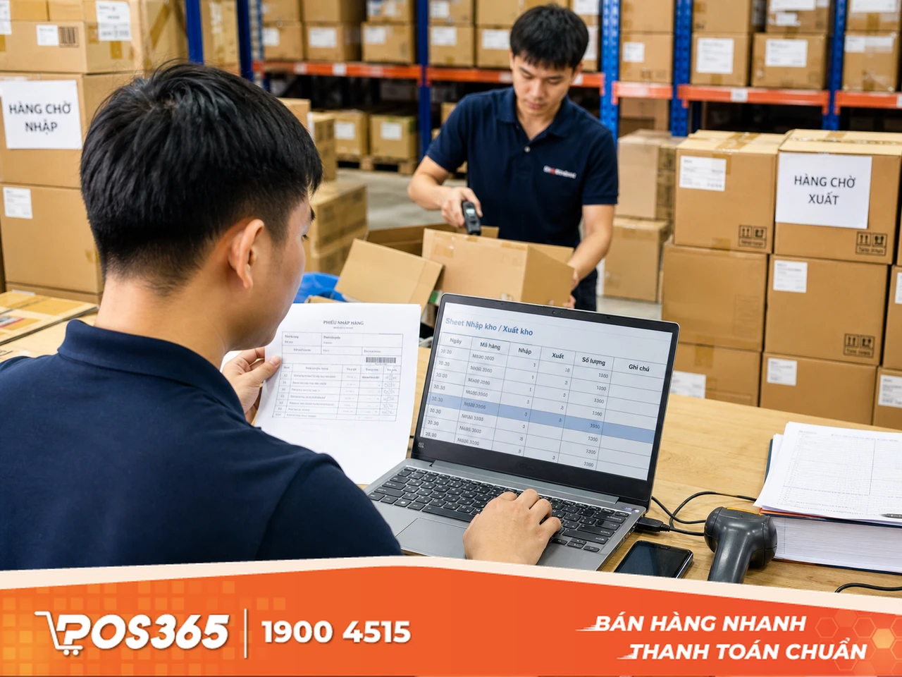 Sheet Nhập kho / Xuất kho (Ghi chép giao dịch hàng ngày)