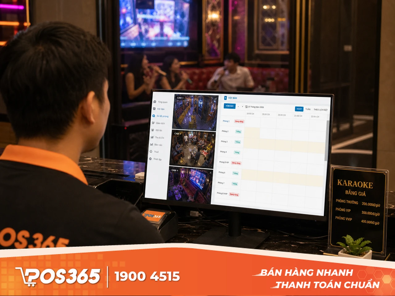 So sánh hình ảnh camera hành lang với trạng thái phòng trên phần mềm