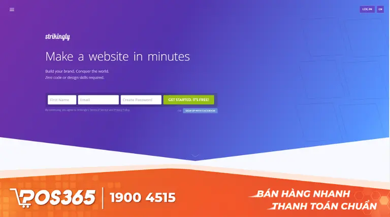 Strikingly - Tối ưu cho trang web một trang (Single-page)
