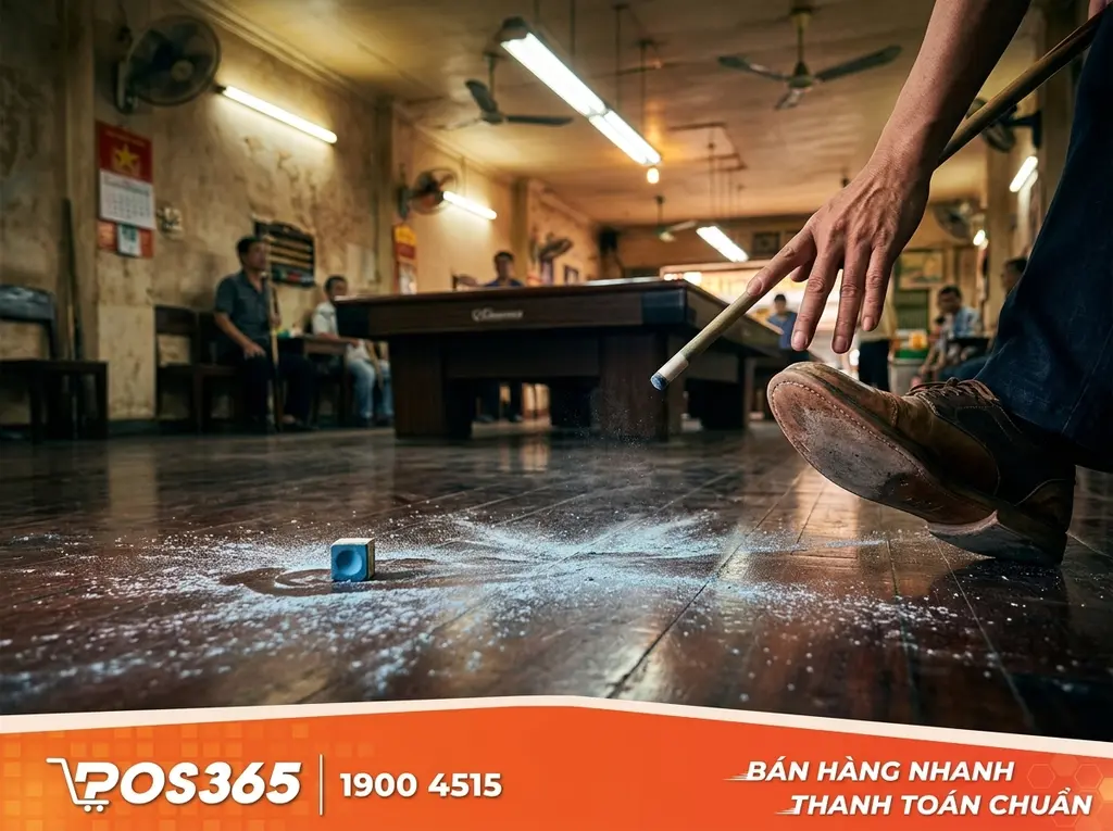 T&aacute;c hại &acirc;m thầm của bụi phấn lơ b&aacute;m s&agrave;n v&agrave; t&igrave;nh trạng s&agrave;n bida trơn trượt