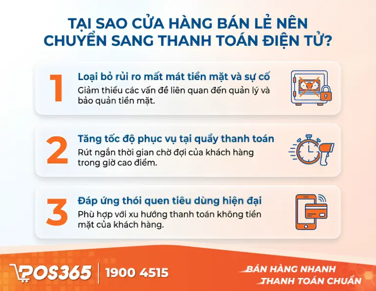 Tại sao cửa hàng bán lẻ nên chuyển đổi sang thanh toán điện tử?