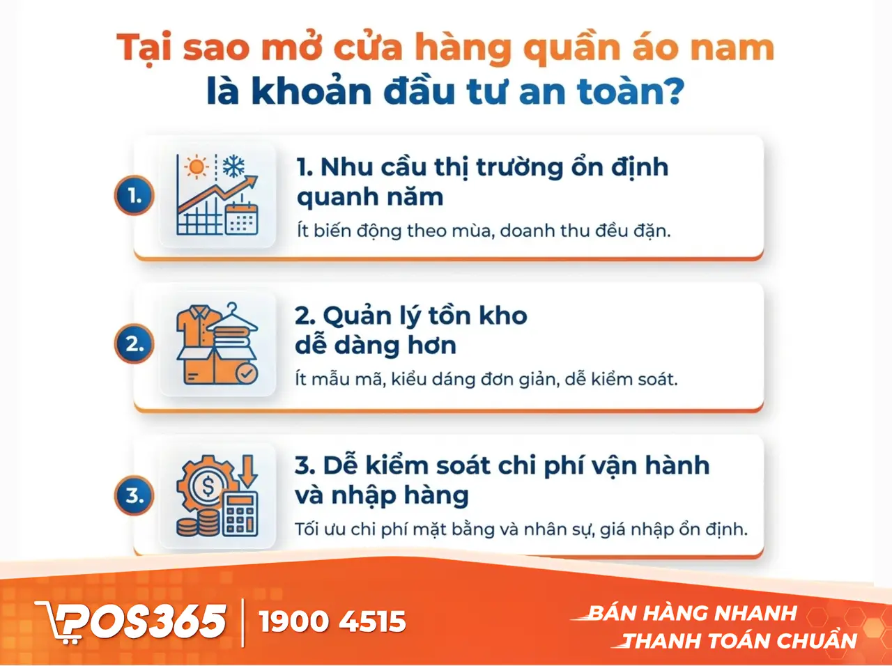 Tại sao mở shop quần áo nam lại là hướng đi an toàn?