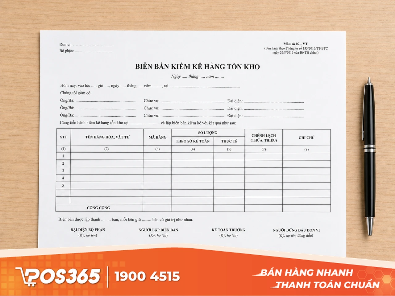 Tham khảo mẫu bi&ecirc;n bản kiểm k&ecirc; h&agrave;ng tồn kho theo Th&ocirc;ng tư 133 v&agrave; Th&ocirc;ng tư 200