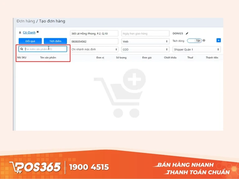Thêm sản phẩm vào đơn hàng