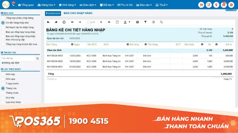 Theo dõi lịch sử giá nhập từ nhà cung cấp với POS365
